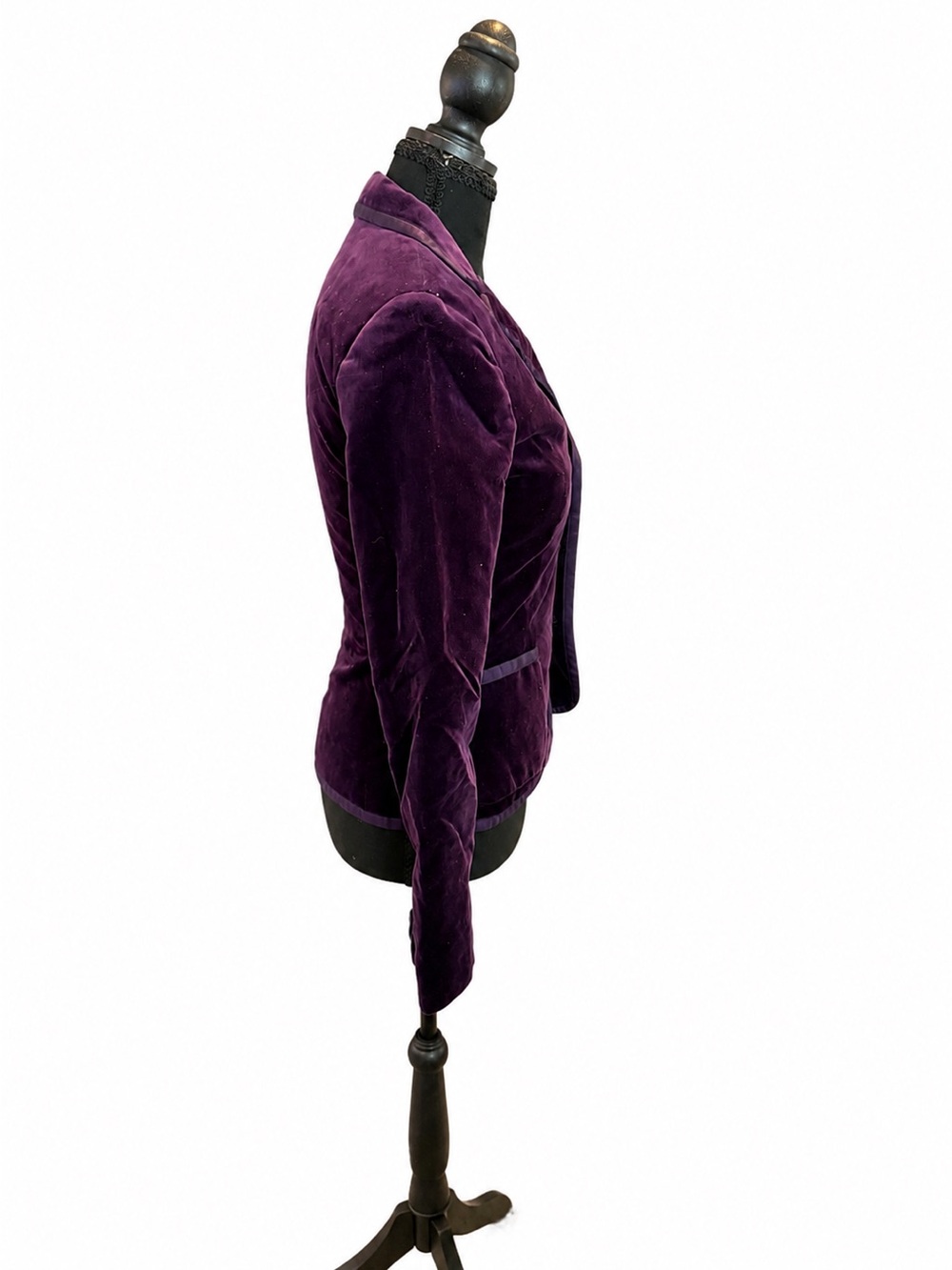 Ralph Lauren Purple Velvet Blazer Women’s Fitted 3 Button Business Y2K - Picture 4 of 7